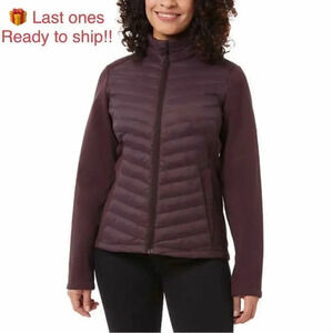 32 Degrees Ladies' Mixed Media Jacket Medium Burgundy & Black